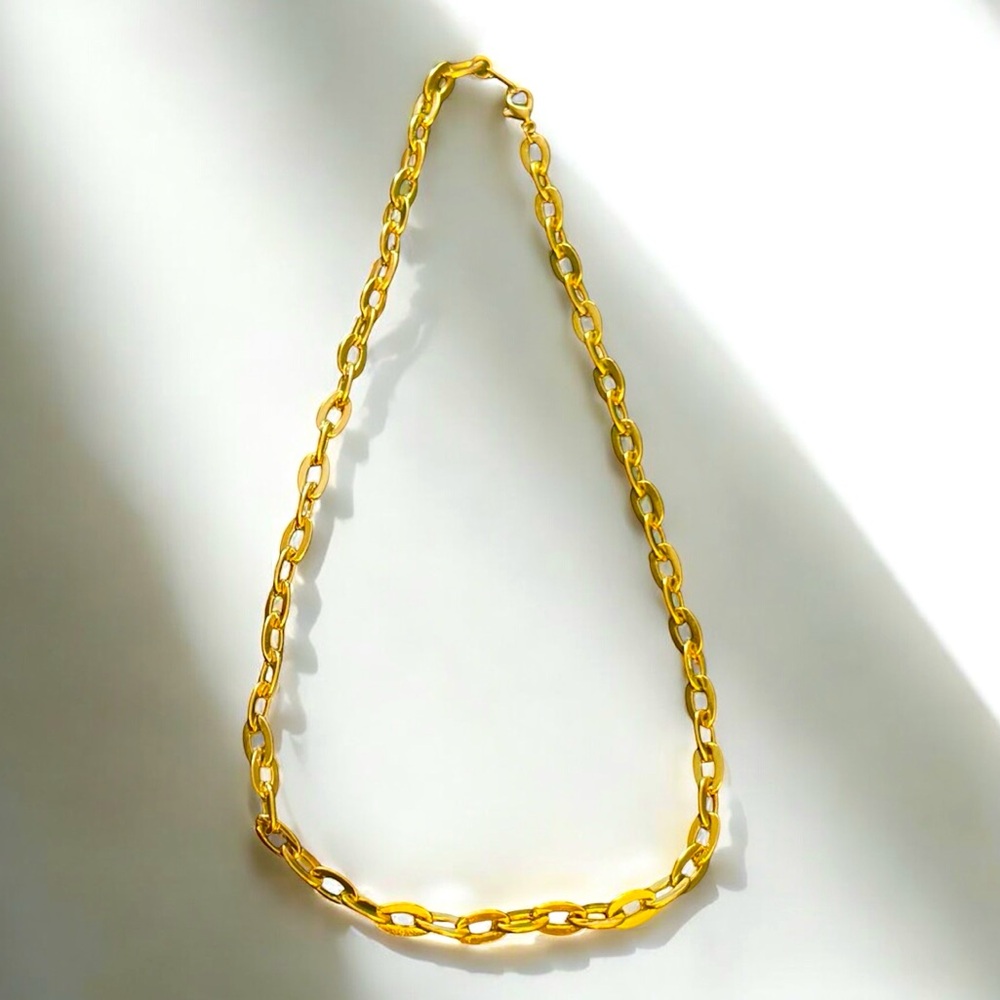 24k‎ Gold Filled Oval Link Chain Necklace, Choice of length 17”, 18”, 20”, New